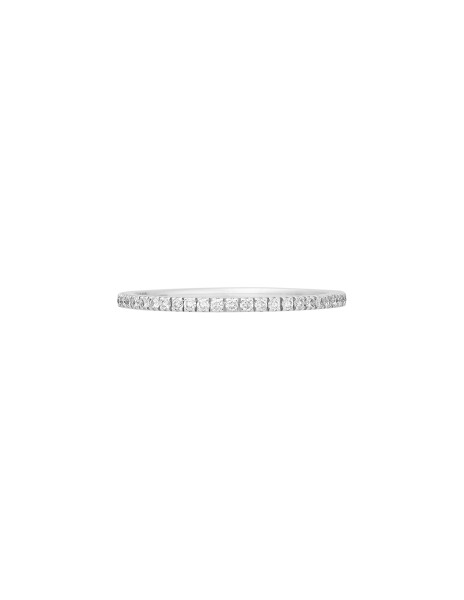 Alliance 1,5 mm demi-pavée en or blanc - Courbet
